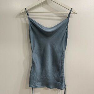 1. State Gray Asymmetrical Tie Front Camisole